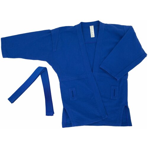 Куртка-кимоно  для самбо НУЖНЫЙ спорт, размер 30, синий