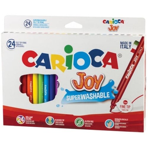 Набор фломастеров 24 цвета Carioca фломастеры carioca италия joy 18 цветов суперсмываемые вентилируемый колпачок 2 шт