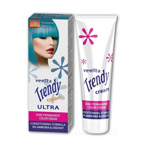 Крем-краска для волос VENITA ULTRA тон 38 Бирюзовая волна 75 мл