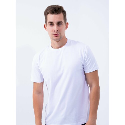 фото Футболка хлопок, однотонная, размер 52, черный нет бренда