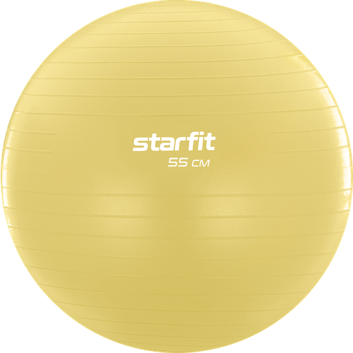 Фитбол Starfit Gb-108 антивзрыв, 900 гр, желтый пастель, 55 см фитбол starfit gb 110 55 см черный 55 см 1 1 кг