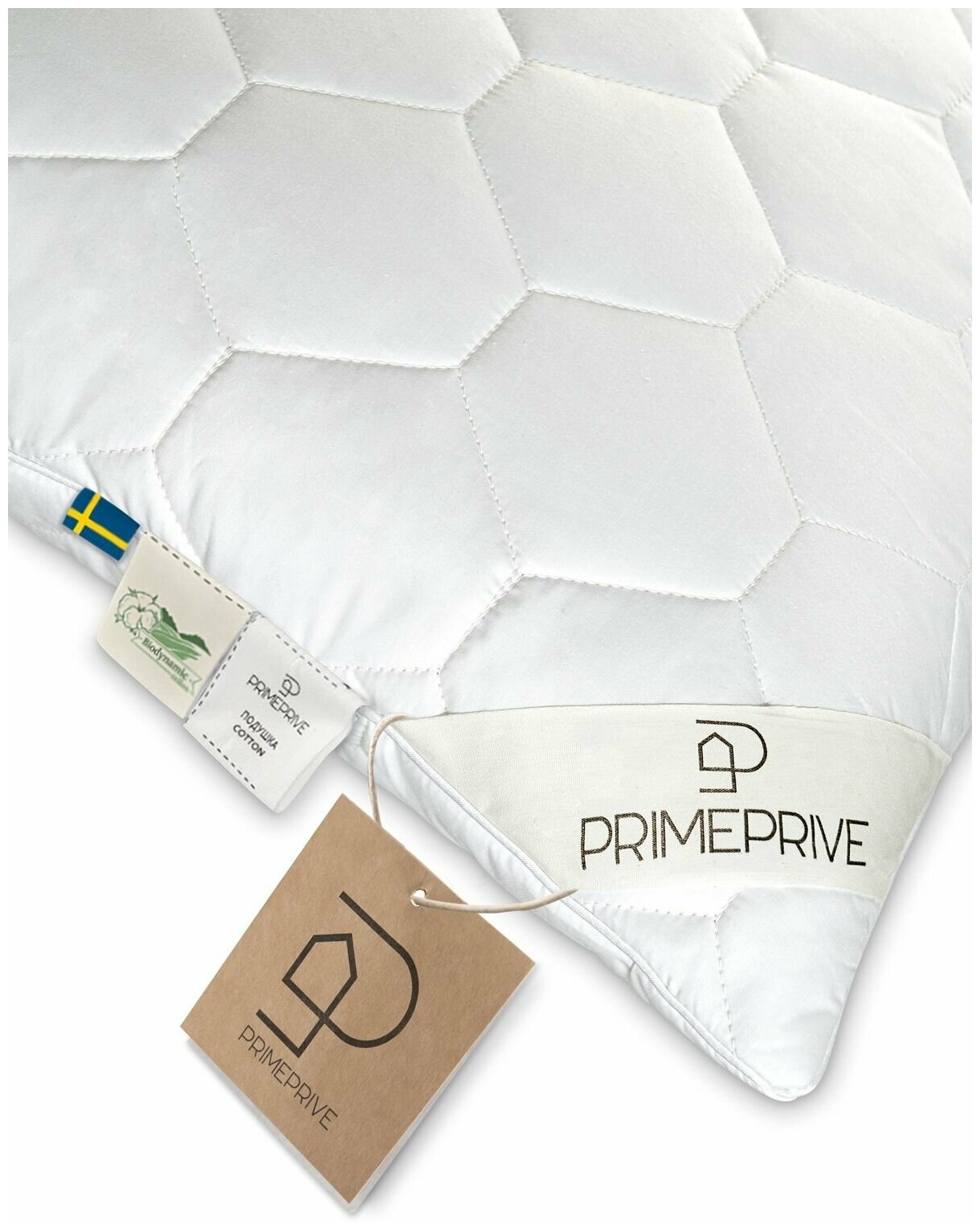 PRIME PRIVE Подушка средняя Cotton, хлопковое волокно (50х70) - фотография № 12