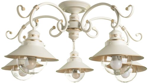 Люстра Arte Lamp Grazioso A4577PL-5WG, E27, 300 Вт, кол-во ламп: 5 шт., цвет: белый/золотистый