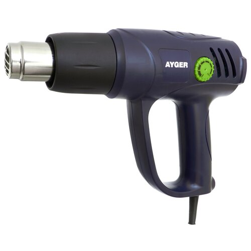 AYGER Фен промышленный AHG2300E rapid r hot air gun фен строительный 1800 вт в кейсе регулировка температуры 300 550 ° c расход воздуха 250 450 л мин 2 режима воздушного потока