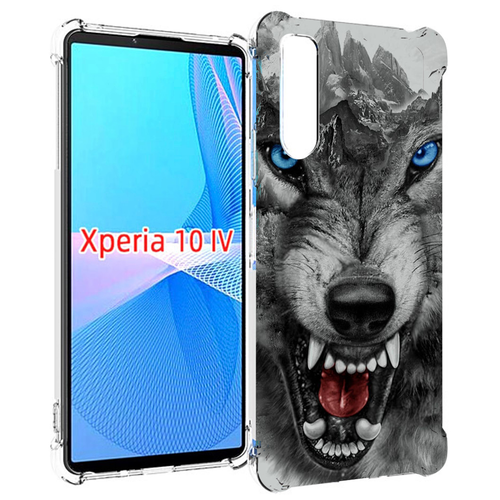 Чехол MyPads Волк-частица мужской для Sony Xperia 10 IV (10-4) задняя-панель-накладка-бампер
