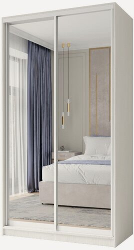 Изображение товара Шкаф купе, для одежды Зигмунд 2, Легкомаркет, 140х45х220, белье/платье, с ящиками, бодега белый, профиль белый