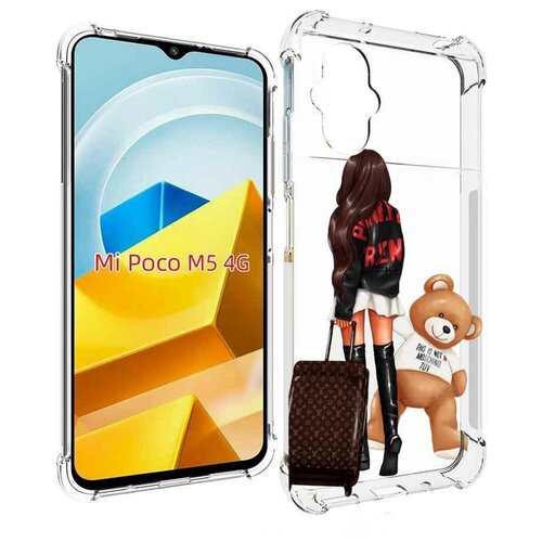 Чехол MyPads девушка-с-модным-чемоданом женский для Xiaomi Poco M5 задняя-панель-накладка-бампер чехол mypads девушка с модным чемоданом женский для xiaomi black shark 5 задняя панель накладка бампер