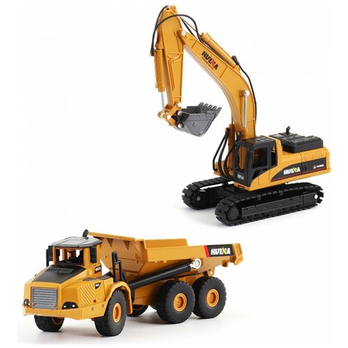 Спецтехника HUI NA Набор металлический Экскаватор + Самосвал HuiNa 1:50 - HN1611