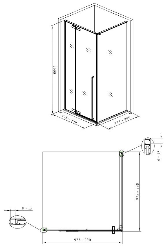 Душевой уголок Aquanet Ideal AE-AXC10MB-S-B 100х100, черный матовый - фото №5