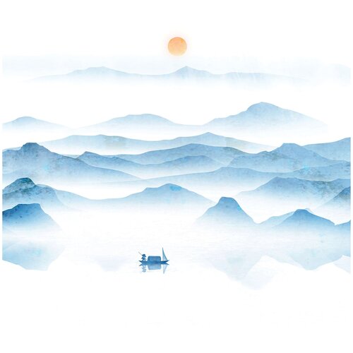 Фотообои фактура Рогожка Восход над горами 300x270 7695₽