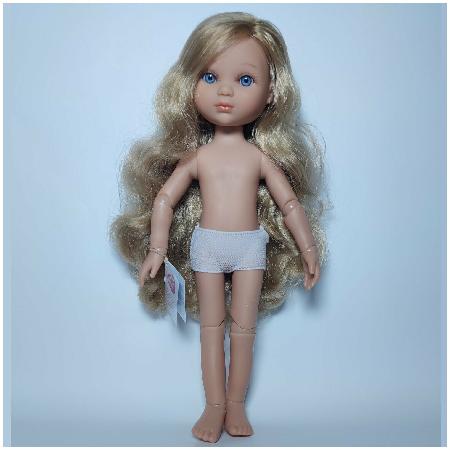Кукла Берхуан (Бержуан) без одежды - Ева - блондинка, волнистые волосы, шарнирная (35 см)