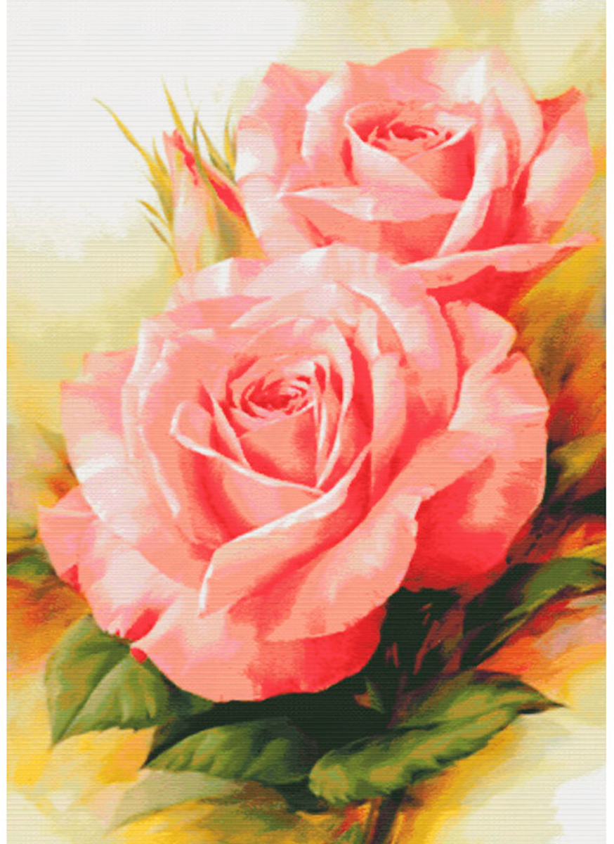 Набор для вышивания крестом Белоснежка "Королевские розы" / Набор для вышивания 64х91 см / Цветы