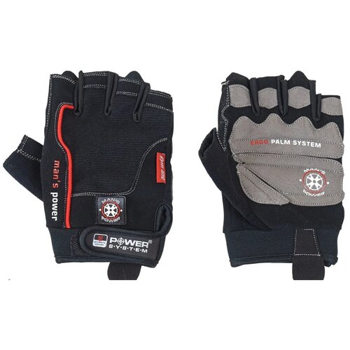 Power System Accessories Перчатки PS-2580 Man`s power, 1 пара, Black / Черно-серый L