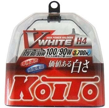 Лампа высокотемпературная Koito Whitebeam H4 12V 60/55W (100/90W) 3700K (комплект 2 шт.) арт. P0746W