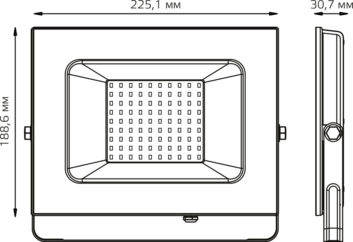 Прожектор LED 70W 4000К 220V IP65 черный Gauss Elementary