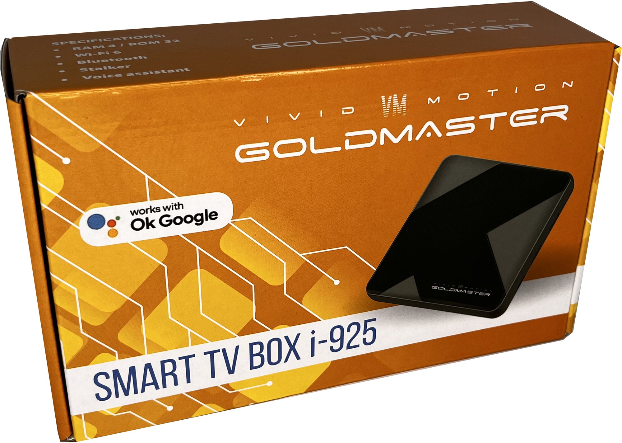 NEW ТВ Android приставка GoldMaster i-925 4/32Gb Smart TV Android TV 10 черный Wi-Fi 6 (24/5ax Ггц) Bluetooth 52 технологии защиты DRM