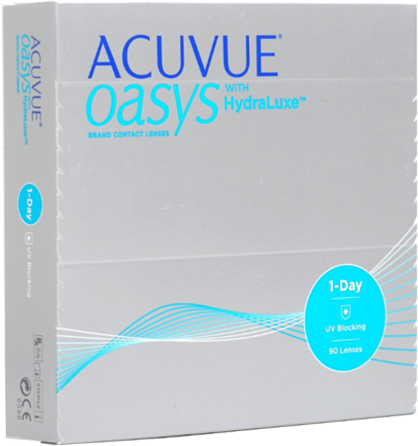 Контактные линзы 1 Day Acuvue Oasys with HYDRALUXE, Однодневные, -0,50 / 14,3 / 9,0 / 90 шт.