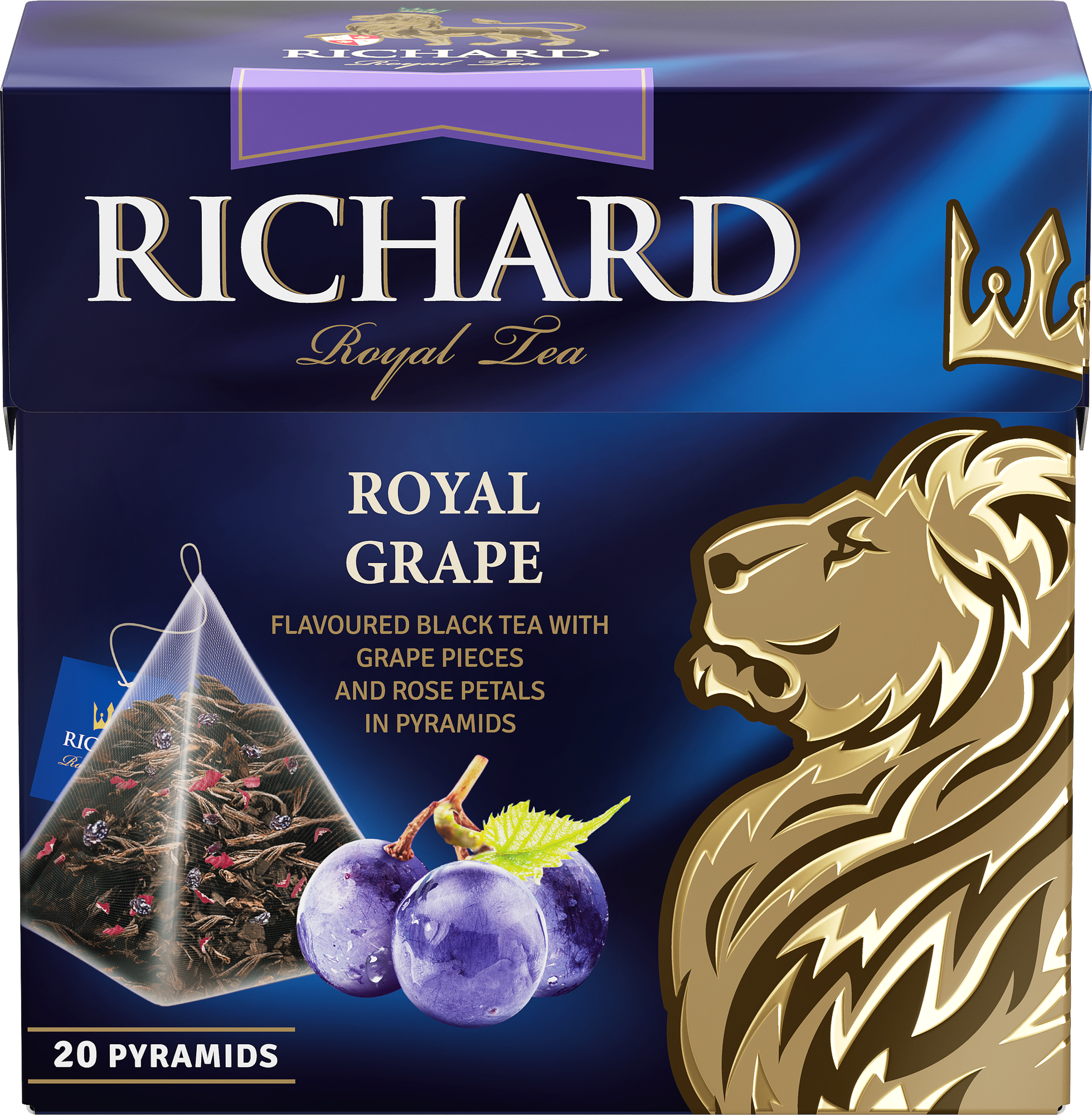 Чай черный Richard Royal Grape в пирамидках, 20 пак.