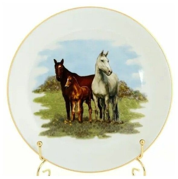 Тарелка мелкая подвесная Лошади Размер: 24 см