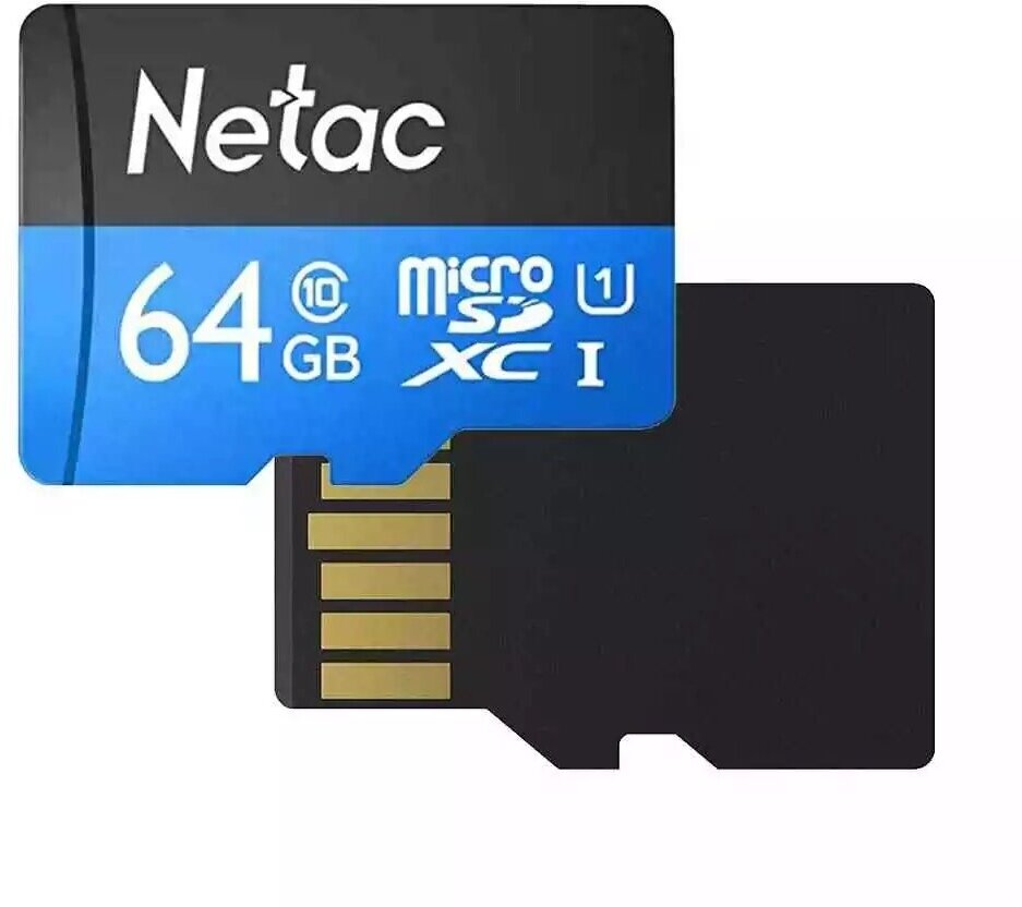 Карта памяти Netac P500 MicroSDXC 64Gb Class 10 UHS-I 80MB/s (NT02P500STN-064G-S)