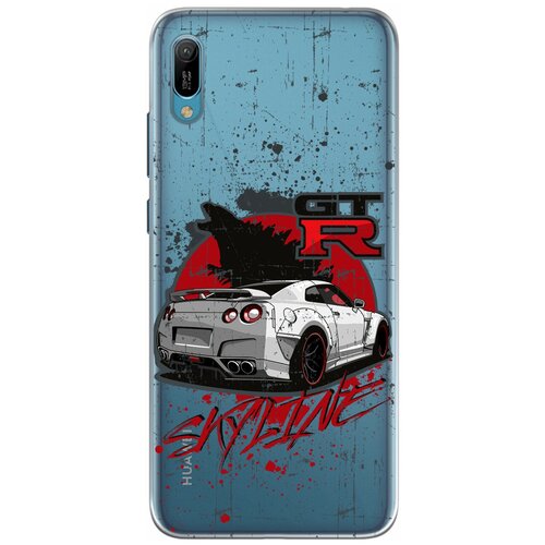 Силиконовый чехол Mcover на Huawei Y6 (19) с рисунком Nissan GTR Skyline силиконовый чехол mcover на samsung a73 с рисунком nissan gtr skyline