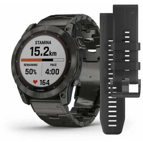 GARMIN FENIX 7 Sapphire Solar титановый угольно-серый DLC с угольно-серым титановым DLC браслетом 21000000₽