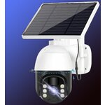 Уличная беспроводная поворотная 4G PTZ камера видеонаблюдения с солнечной батареей, IP66, датчик движение, - изображение