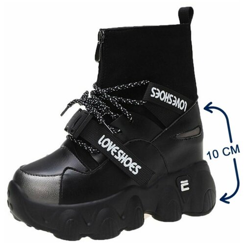 фото Ботинки на высокой платформе разм. 39 (стелька 25 см) без бренда