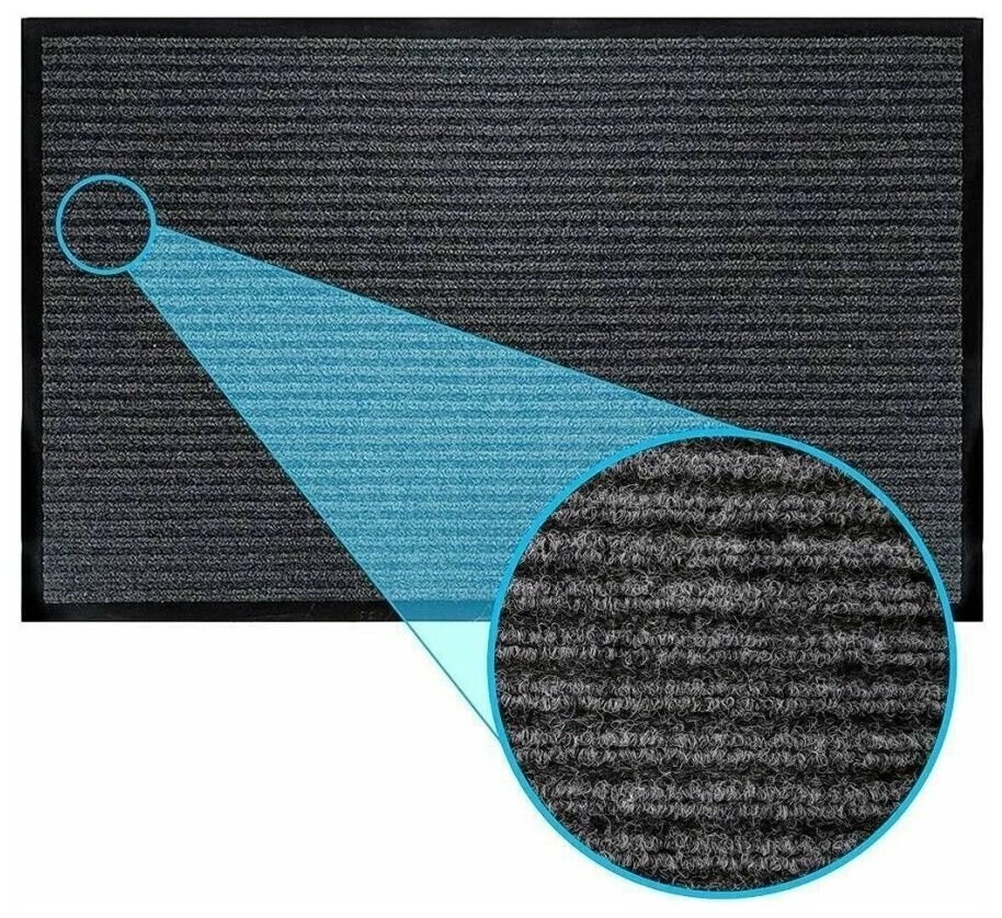 Коврик влаговпитывающий на резиновой основе "Черри" (800х1200 мм) серый РТИ - фотография № 7