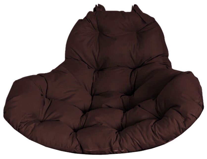 Подвесное кресло XL ротанг черное(без стойки), коричневая подушка - фотография № 2