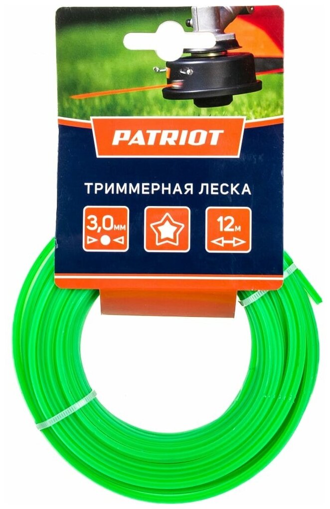 Леска D3.0мм L12м 300-12-3 картонный подвес звезда зел. PATRIOT 805205123 - фотография № 3