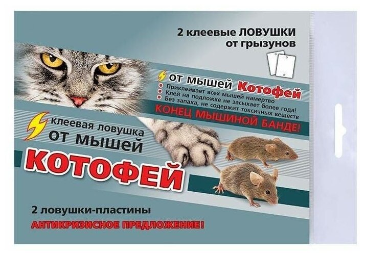 (Котофей)2 клеевые ловушки от грызунов