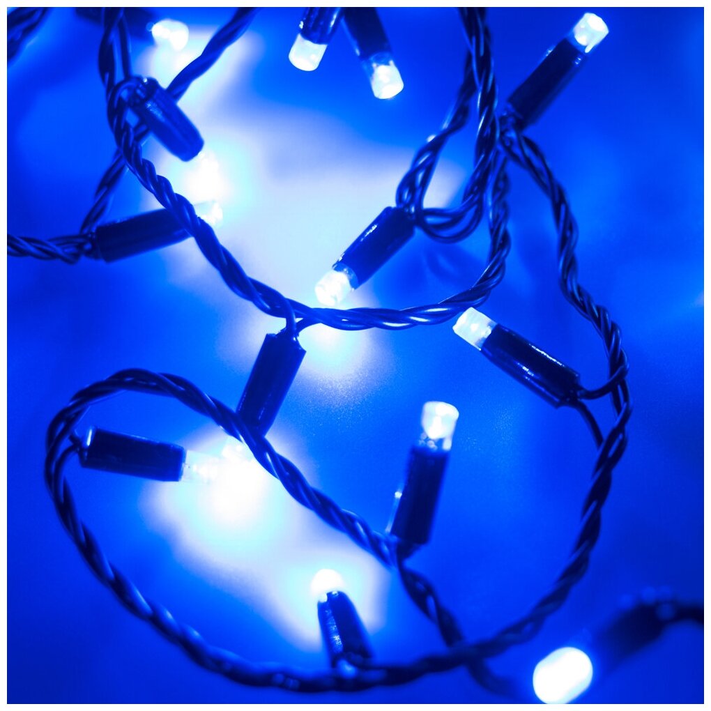 Светодиодная гирлянда ARD-STRING-CLASSIC-10000-BLACK-100LED-STD BLUE (230V 7W) (Ardecoled IP65)