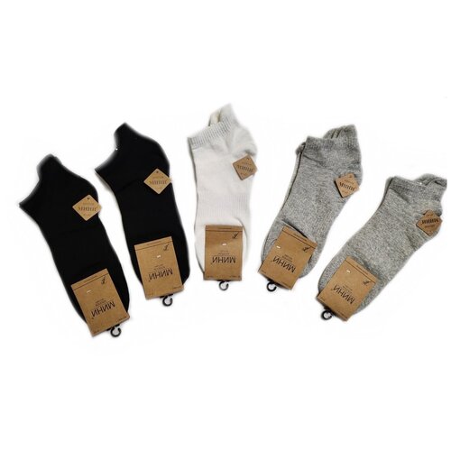 фото Мужские носки , 5 пар, укороченные, размер 41-47, черный, белый не определен