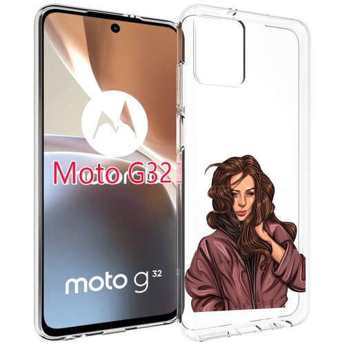 Чехол MyPads Арт рисунок девушки для Motorola Moto G32 задняя-панель-накладка-бампер