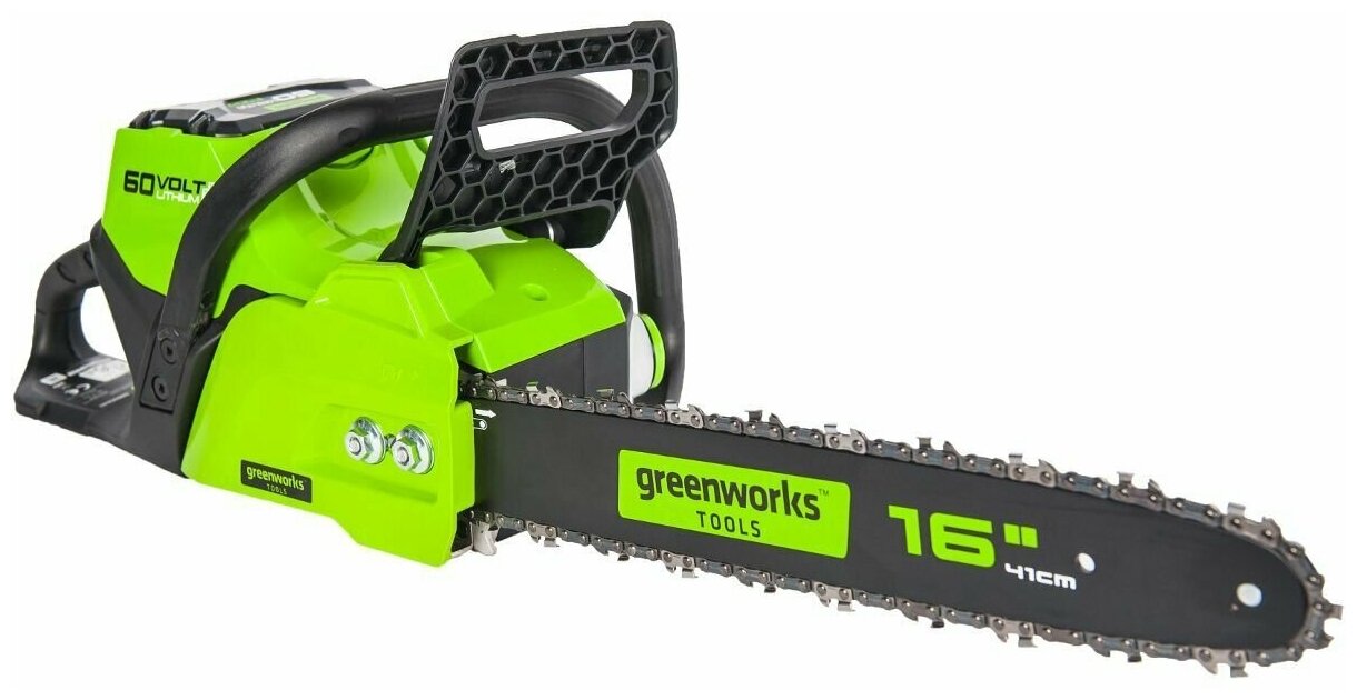 Цепная пила аккумуляторная GreenWorks GD60CS40K2, 60V, 40 см, бесщеточная, с 1хАКБ 2 А. ч. 2006907UA - фотография № 20