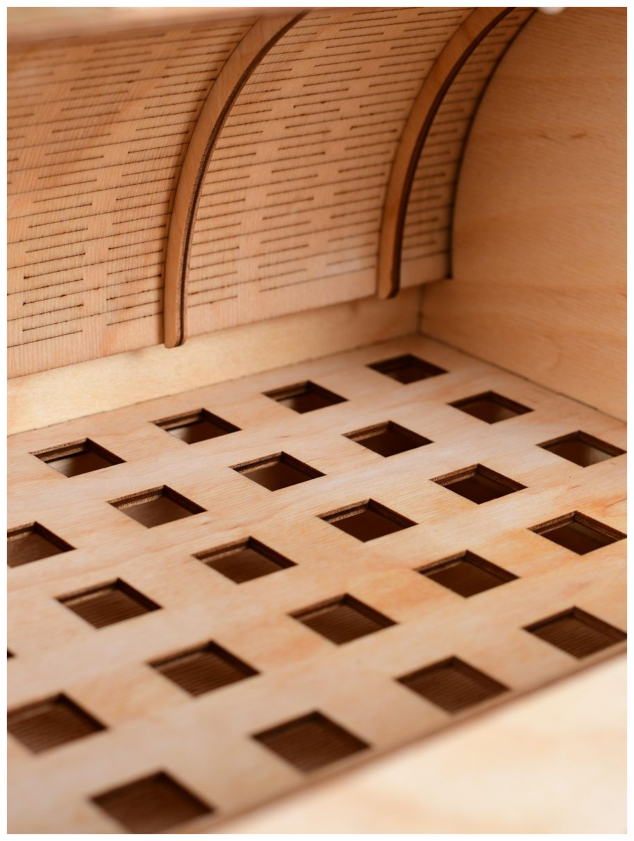 Хлебница с крышкой деревянная натурального цвета - фотография № 2