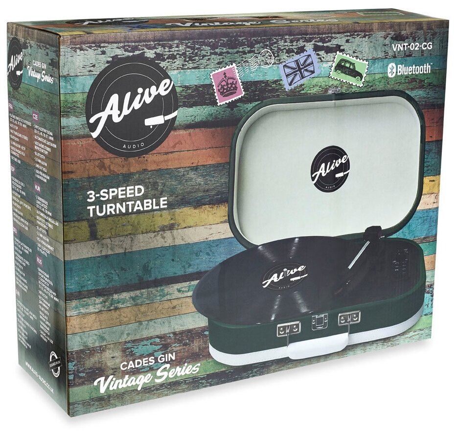 Виниловый проигрыватель Alive Audio VINTAGE Cades Gin c Bluetooth