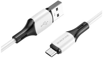 Кабель Micro USB, быстрая зарядка, 1 метр, силиконовый, передача данных / шнур для телефона микро юсб для Android / Провод для андройд / BOROFONE BX79