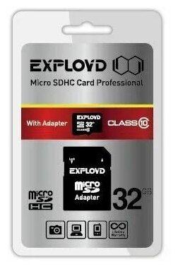 Карта памяти EXPLOYD MicroSDHC 32GB Class10, черный