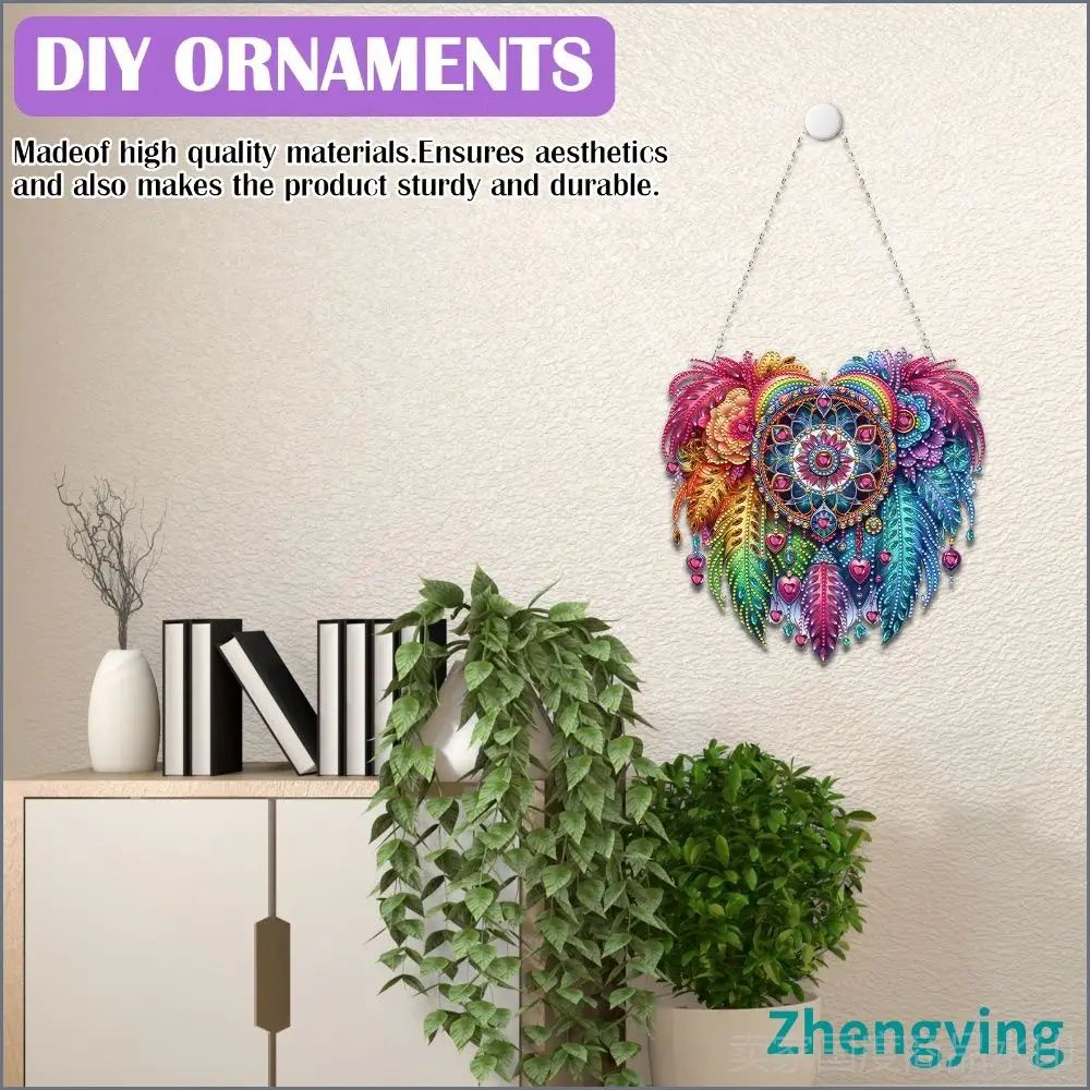 Диамантная картина DIY: сердце и ловец снов, двусторонний эффект, 248 210 мм