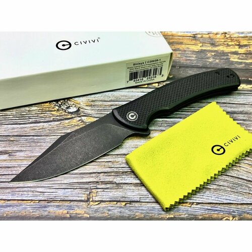 Нож складной Civivi C20039-1 Sinisys, Black Stonewashed 14C28N Blade, Black Coarse G10 Handle складной нож civivi baklash сталь black 9cr18mov g10