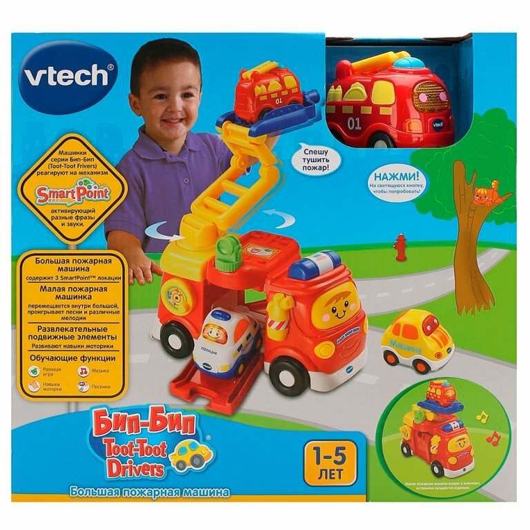 Большая пожарная машина Бип-Бип Toot-Toot Drivers (VTECH 80-151326) - фото №9