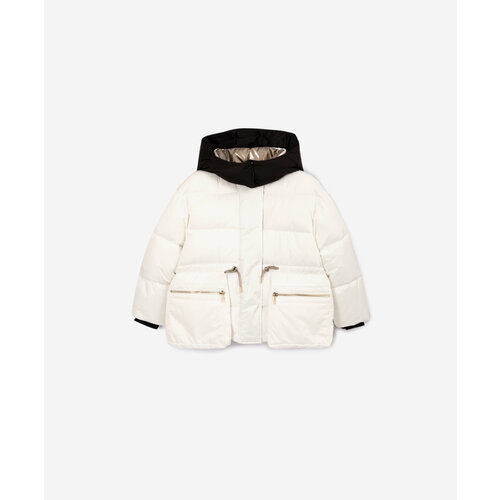 Куртка Gulliver, размер 158, белый куртка gulliver зимняя капюшон размер 158 черный белый