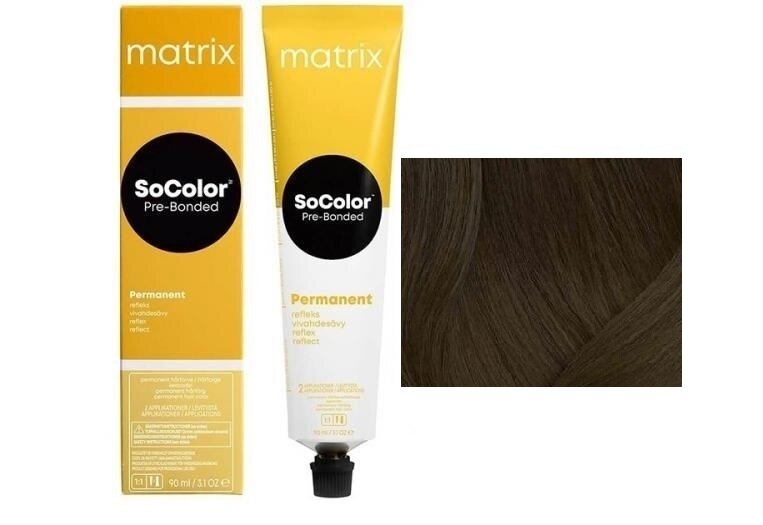 Перманентный краситель MATRIX SoColor Pre-Bonded коллекция ярких насыщенных оттенков, 90 мл 4AA Шатен глубокий пепельный - 4.11 - фотография № 5