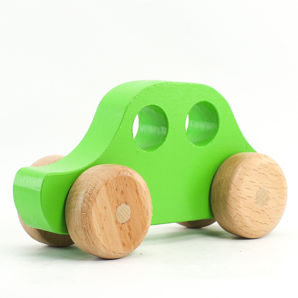 Фигурка деревянная Каталка "Машинка Томик" (зеленая)