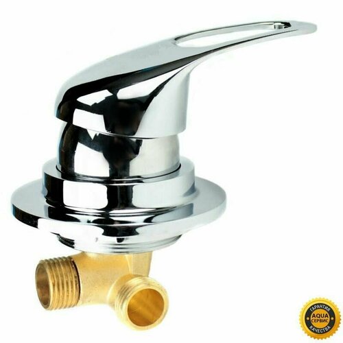 Смеситель душевой кабины 1 режим, ручка металлическая, картридж керамический с силиконовыми уплотнениями, кран включения смешивания и регулировки воды, хром глянцевый