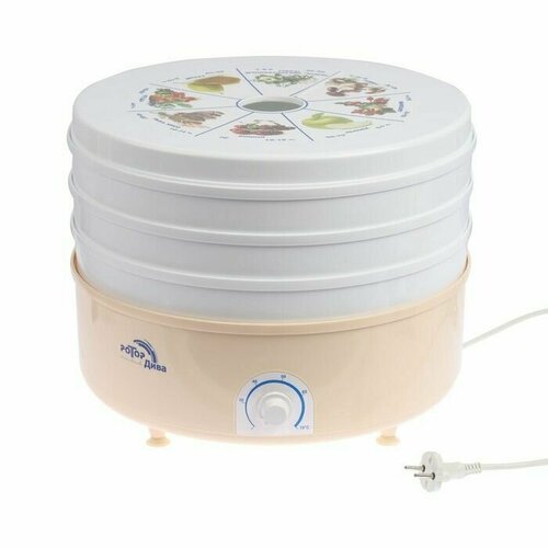 Сушилка для овощей и фруктов Дива СШ-007-05 3 яруса 20 л бело-жёлтая 739900₽