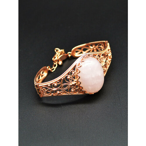 Браслет ForMyGirl, кварц, размер 20 см, розовый кольцо с розовым кварцем огранки багет в позолоте