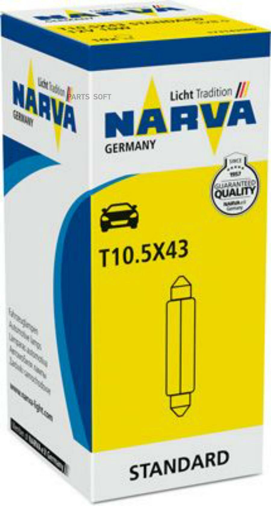 NARVA Лампа Fest T105x43 12V 10W SV85 min10